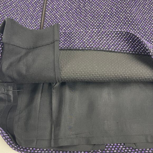 Per Se by Carlisle Wool Blend Zip Front Purple Black Tweed Skirt Size 16 - Picture 9 of 12